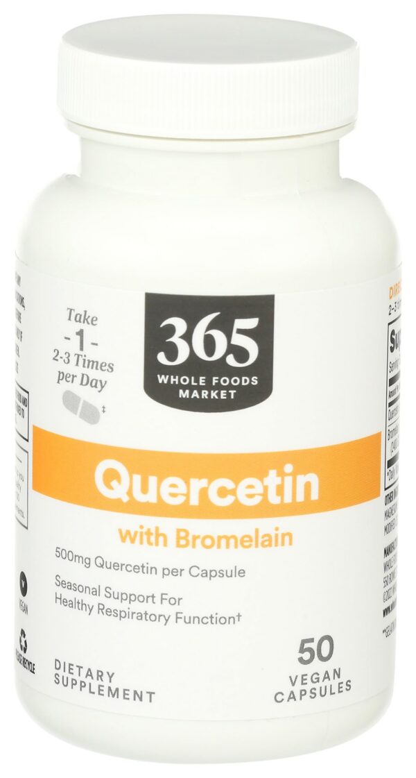 Frente del envase Quercetina Bromelina Whole Foods Market