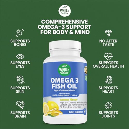Frasco de Omega-3 con etiqueta frontal