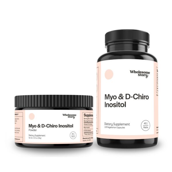 Frontal del bundle Myo y D-Chiro Inositol cápsulas y polvo