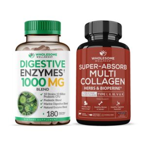 Frente del envase Wholesome Wellness Digestive Enzymes