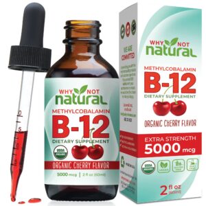 Version 1.0.0 Why Not Natural vitamina B12 líquida sublingual 5000 mcg en gotas