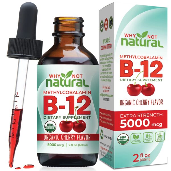Why Not Natural vitamina B12 líquida sublingual 5000 mcg en gotas