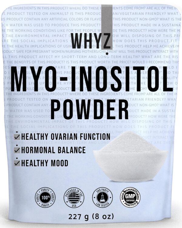 Frasco WHYZ Mio-Inositol Polvo 8oz frente