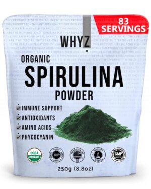 WHYZ polvo orgánico de espirulina 250g suplemento natural