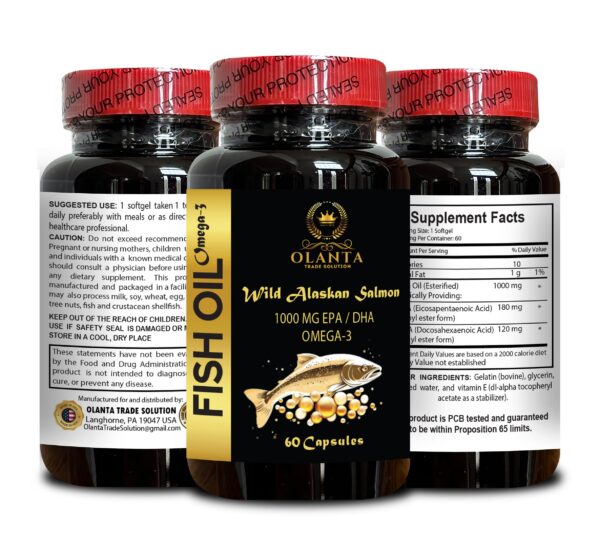 Version 1.0.0 Vista lateral del frasco Fish Oil Premium