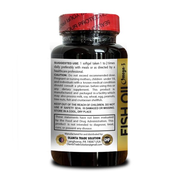 Etiqueta frontal del aceite de salmón Alaska