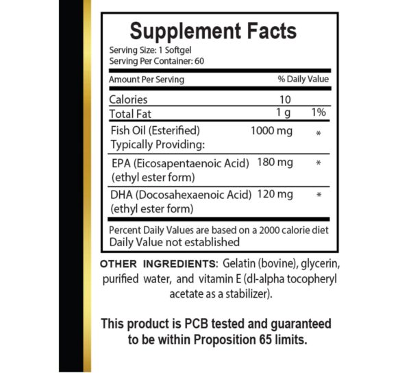 Caja y frasco de Omega 3 Fish Oil
