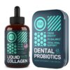 Frasco de colágeno líquido con biotina y probióticos