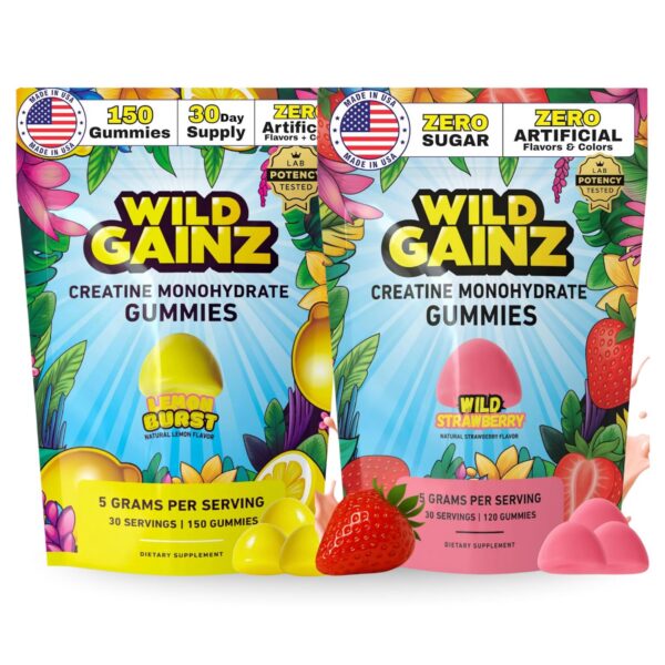 Gomitas de creatina monohidratada sabor fresa y limón