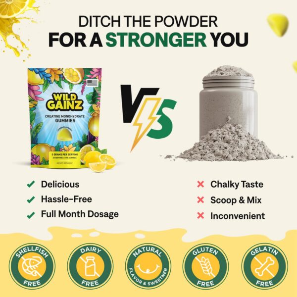 Frasco de gomitas creatina monohidratada