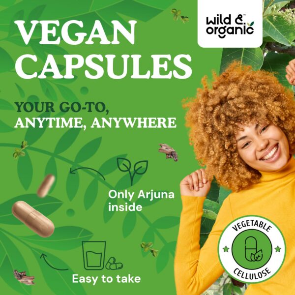 Wild & Organic cápsulas Arjuna polvo y cápsulas