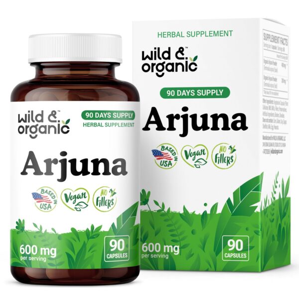 Frasco cápsulas Wild & Organic Arjuna para salud general