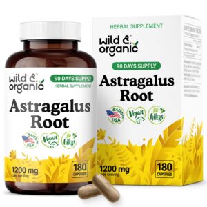 Botella de cápsulas Wild & Organic de Astrágalo 180 unidades