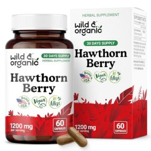 Cápsulas de bayas de espino Wild & Organic en botella