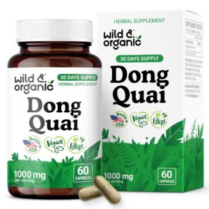 Wild & Organic Cápsulas de Dong Quai para mujeres 60 unidades