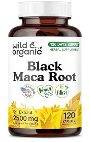 Wild & Organic cápsulas de maca negra orgánica 120 unidades