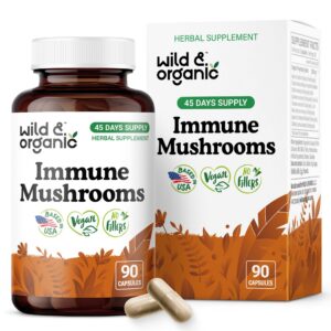 Version 1.0.0 Botella Wild & Organic complejo de hongos inmunes 90 cápsulas