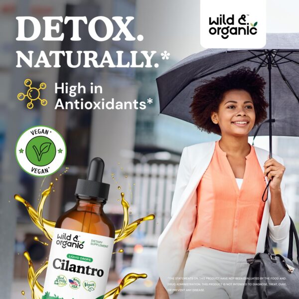 Wild & Organic gotas detox de cilantro sin azúcar ni alcohol
