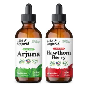 Botella de tintura Wild & Organic Arjuna y Bayas de Espino 120 ml
