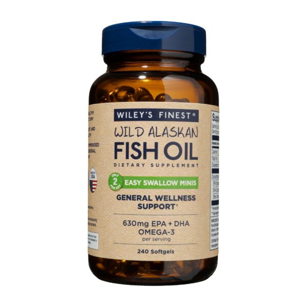Botella de Wiley's Finest Fish Oil Easy Swallow Minis