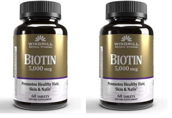 Frasco Windmill Biotin 5000 mcg frente