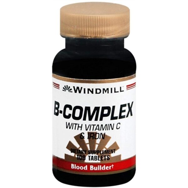 Windmill complejo b vitaminas c hierro tabletas 100 unidades