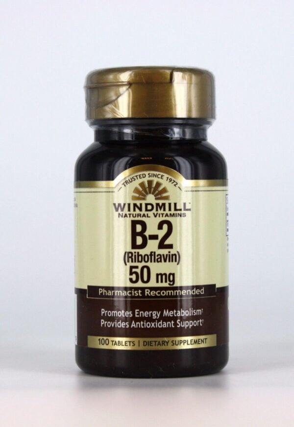 Windmill vitamina b-2 50mg tabletas suplemento paquete doble