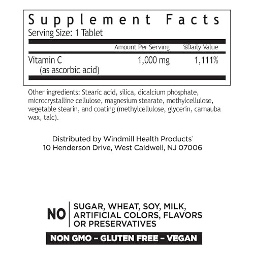 Detalle lado Windmill Vitamina C 1000 mg