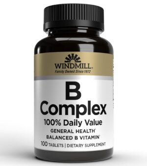 Suplemento vitaminas complejo B Windmill frasco con 100 tabletas