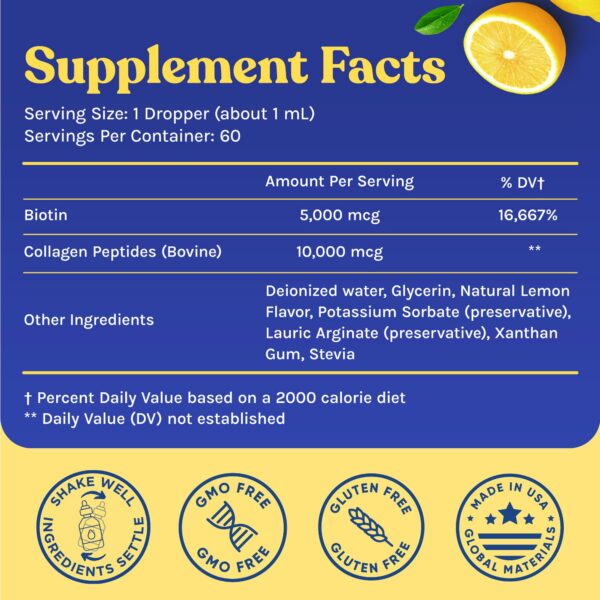 Gotero de colágeno líquido y etiqueta