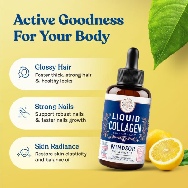 Etiqueta del colágeno líquido Windsor Botanicals