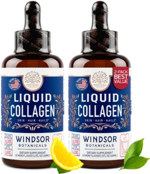 Colágeno líquido Windsor Botanicals frente de frasco