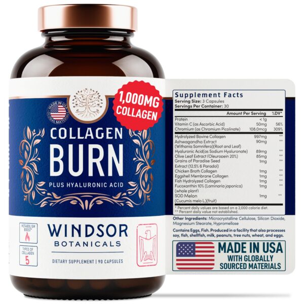 Etiqueta lateral del producto Windsor Botanicals