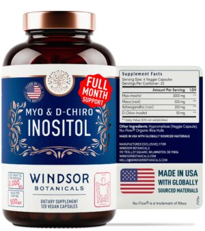 Version 1.0.0 Frasco de suplemento WINDSOR BOTANICALS Myo y D-Chiro Inositol 40 a 1