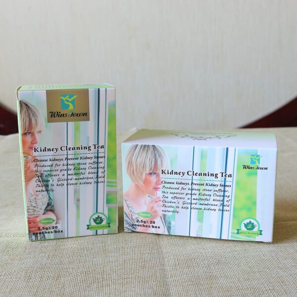 Version 1.0.0 Etiqueta información té Wins Town cálculos renales