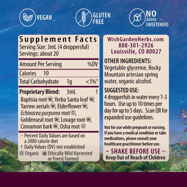 Frasco de suplemento WishGarden Kick-Ass Immune Activator