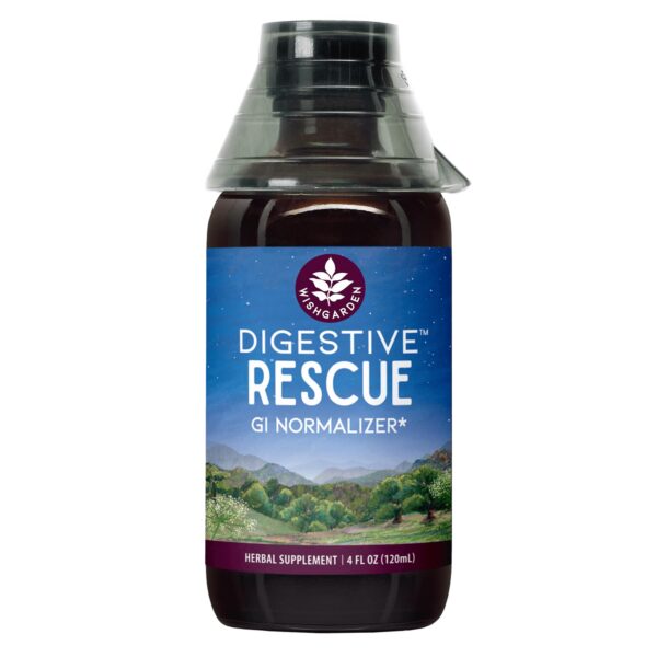 WishGarden Herbs Digestive Rescue tónico botella frontal