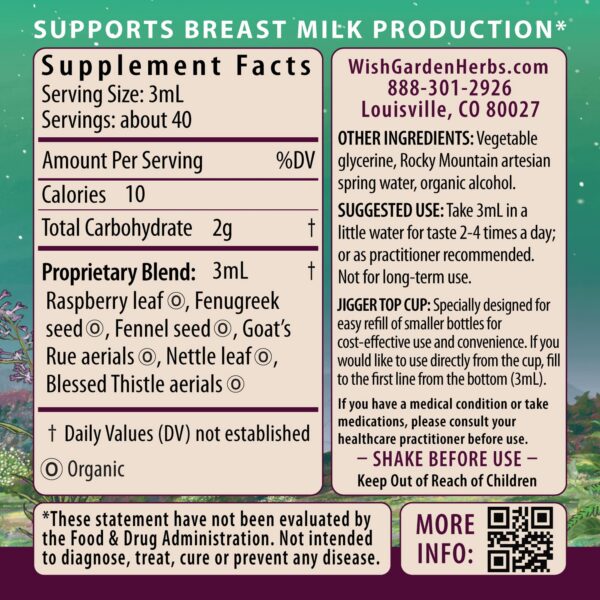 Version 1.0.0 WishGarden suplemento líquido hierbas lactancia natural 4 oz