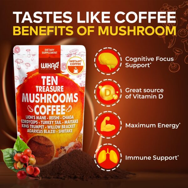 Wixar café polvo hongos medicinales 10 tipos