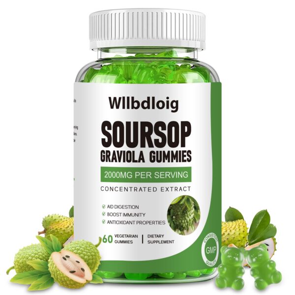 Frente del empaque gomitas Soursop Graviola
