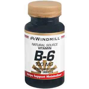 Botella de suplemento Vitamina B-6 100 mg Windmill Marketing