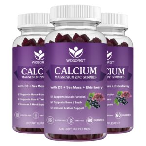 Version 1.0.0 Etiqueta frontal de las gomitas de calcio magnesio zinc