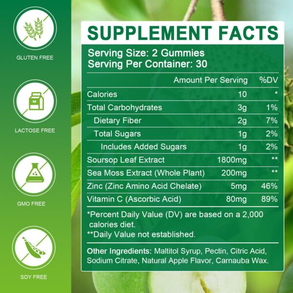 Gomitas Graviola en frasco transparente