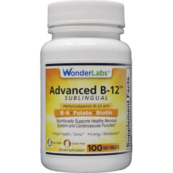 Wonder Laboratories vitamina B12 sublingual 100 tabletas apoyo nutricional