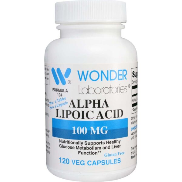 Version 1.0.0 Wonder Labs etiqueta de ácido alfa lipoico 100 mg