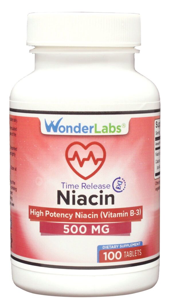 Wonder Labs niacina 500 mg liberación prolongada, 100 tabletas
