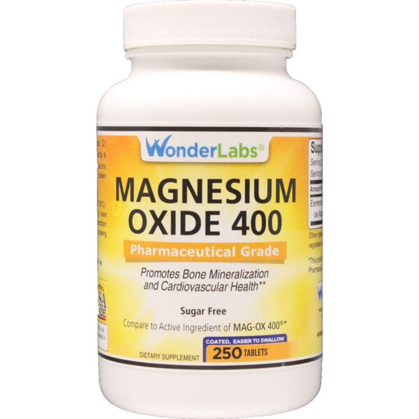 Frente del envase Wonder Labs Magnesium Oxide 400