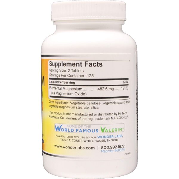 Etiqueta lateral del producto Mag Ox 400