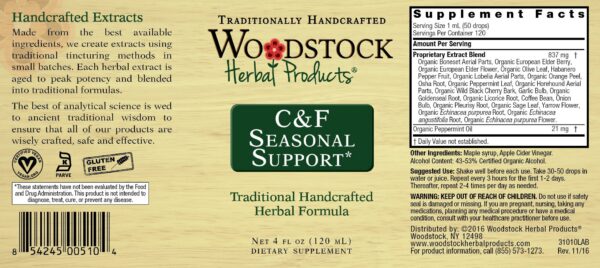 Woodstock herbal suplemento ingredientes naturales bote 4oz