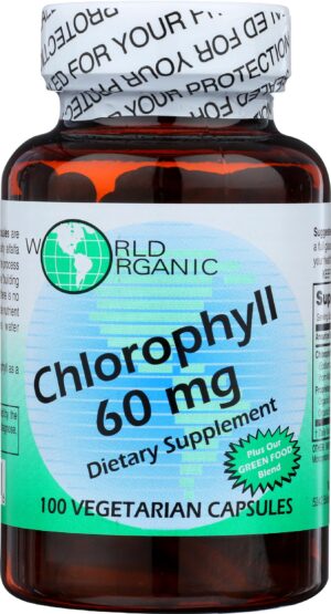 Version 1.0.0 World Organic Clorofila 100 mg frasco de cápsulas 60 unidades
